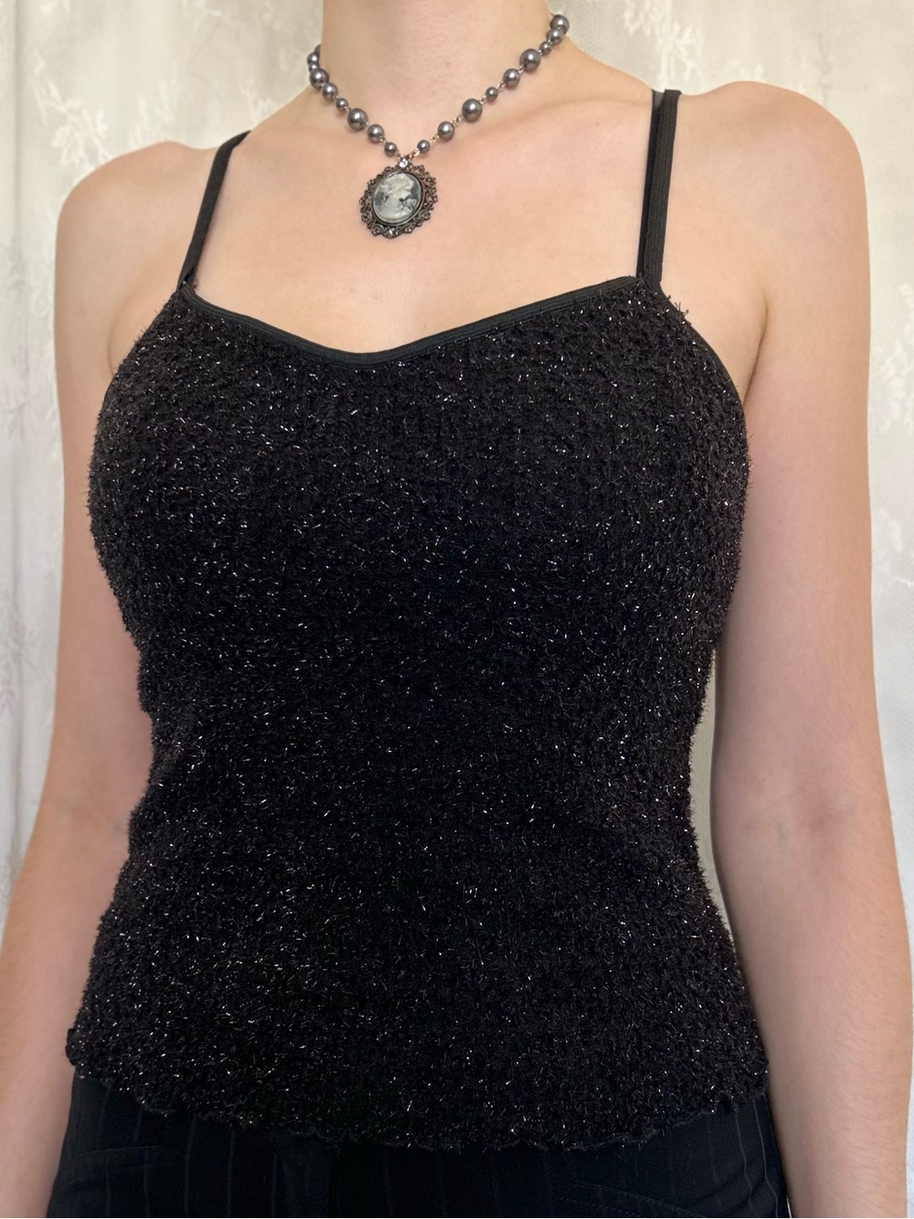 Vintage Vamp Whimsygoth Black Cami